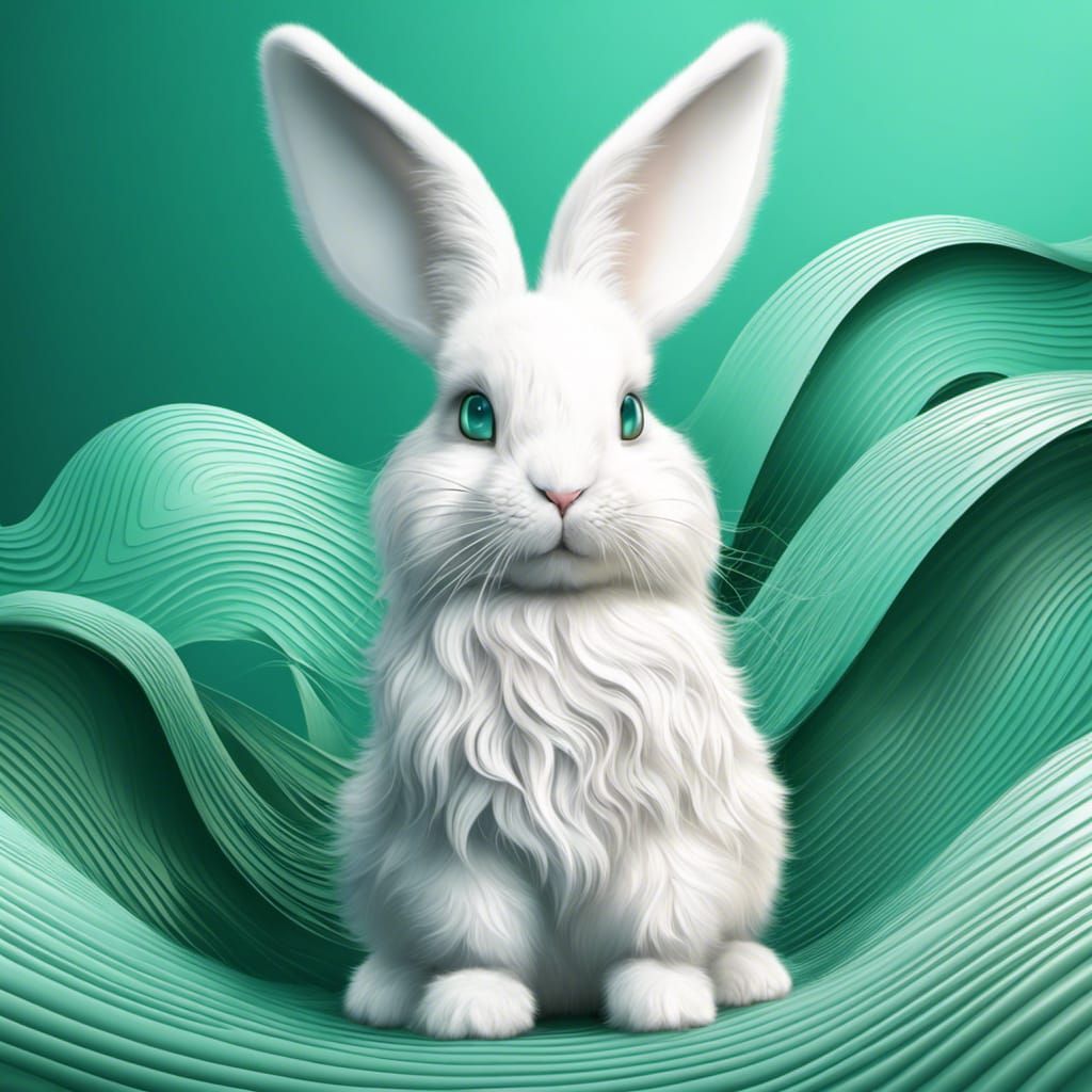 Adorable Angora Bunny with Fractal Details