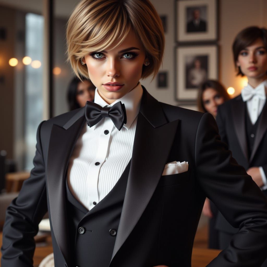 Man in Modest Tuxedo Ready for Business