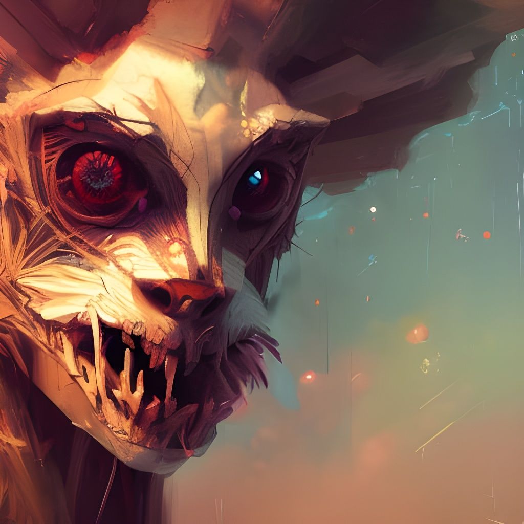 Detailed Anthropomorphic Lycanologist Portrait in Fantasy Ar...