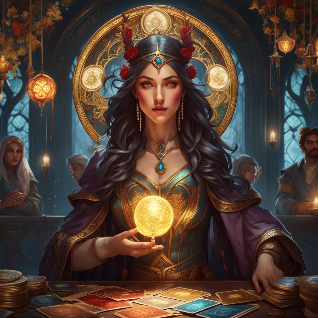 Detailed Tarot Card Reading Concept Art