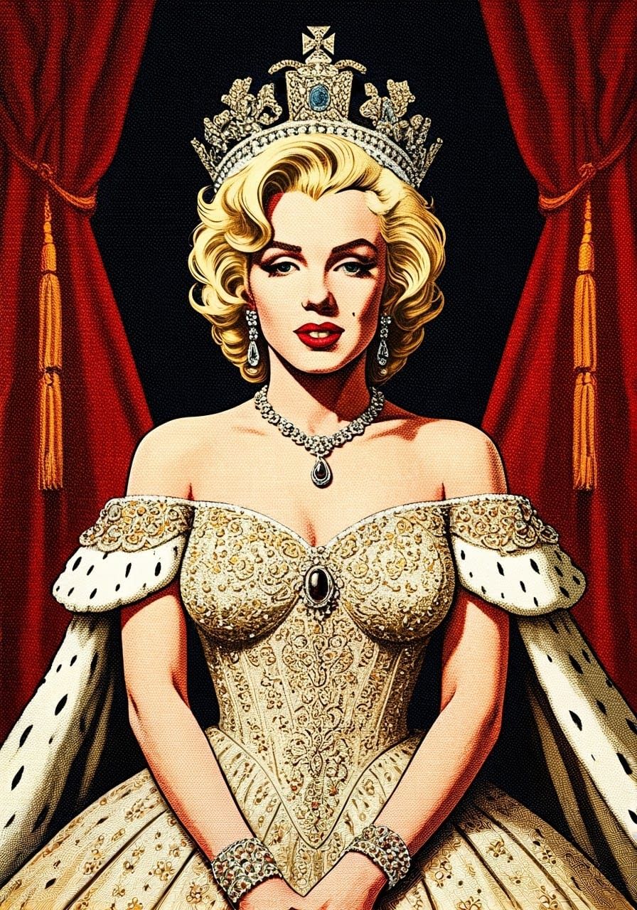 Royal Princess Marilyn in Vibrant Pop Art