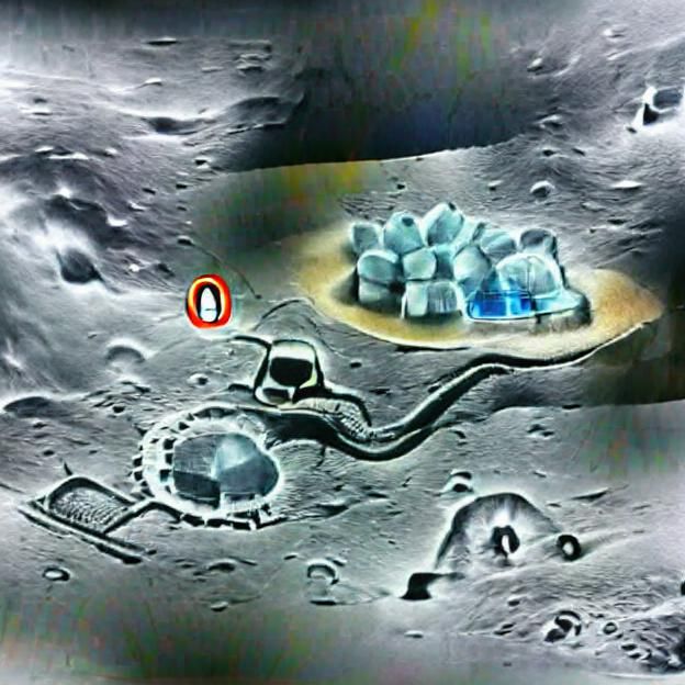 Futuristic Alien Base on the Moon
