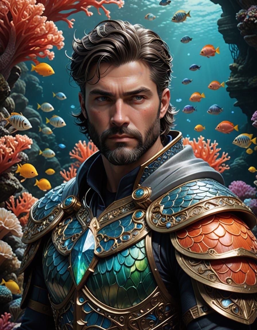 Superhero Scallop Guardian Defends Vibrant Coral Reef