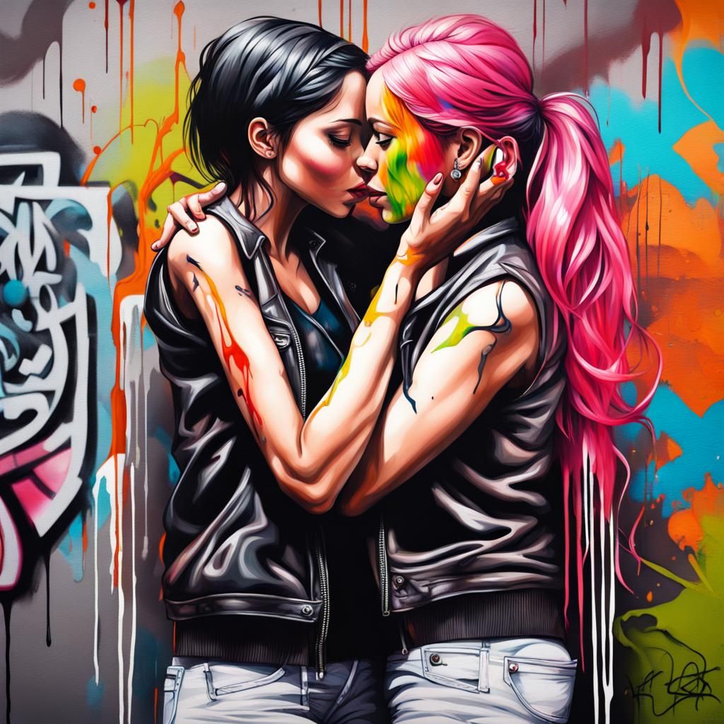 Lesbian True Love Graffiti Art