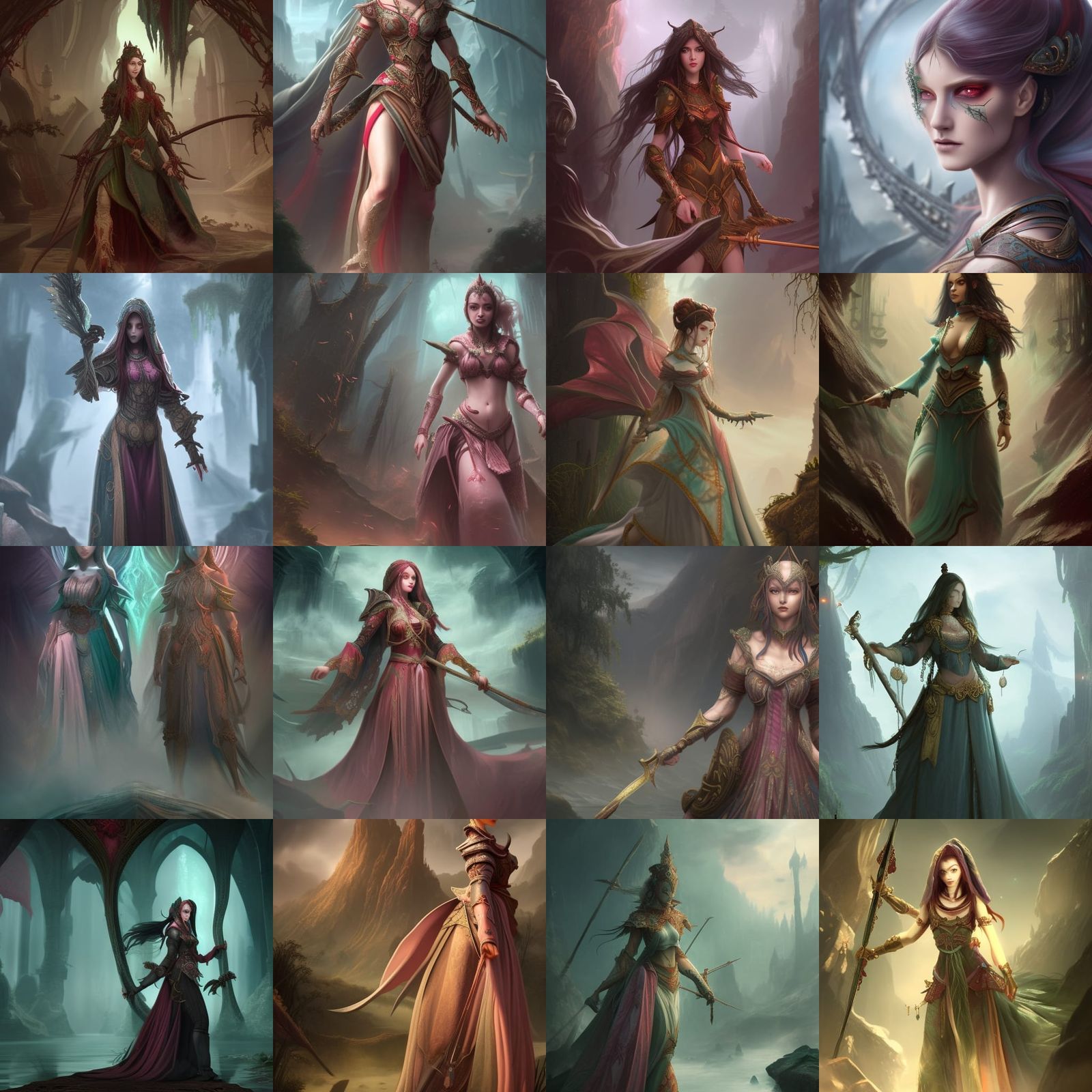 Elegant Warrior in Detailed Matte Painting