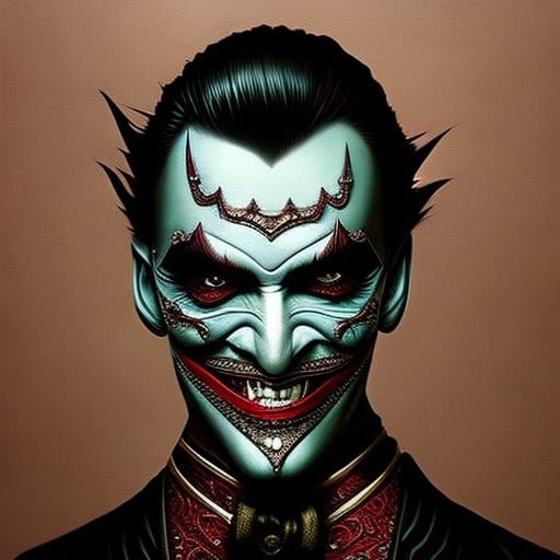 Steampunk Joker with Emerald River: Digital Portrait