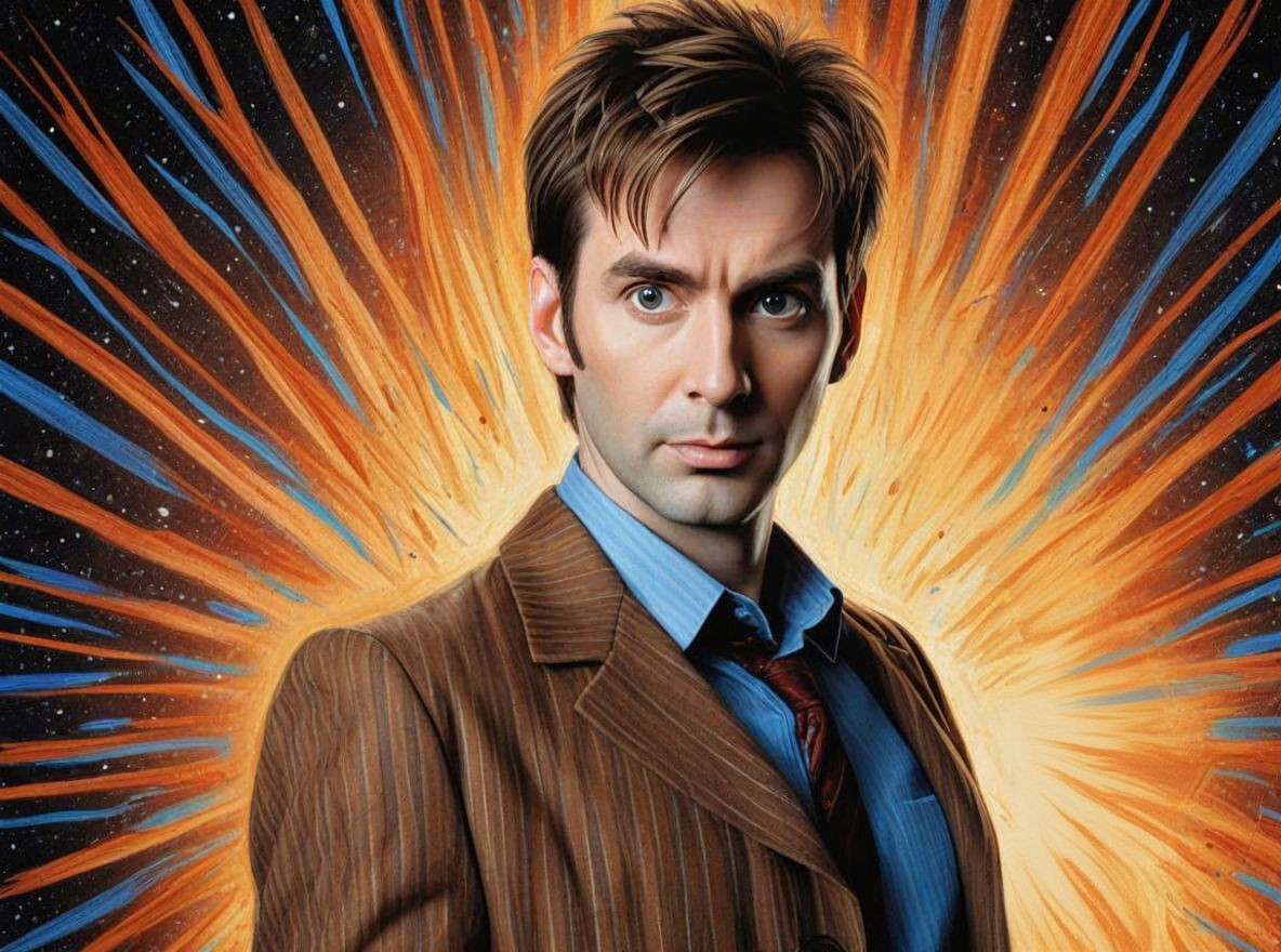 David Tennant as Tenth Doctor: Scribble Art Portrait
