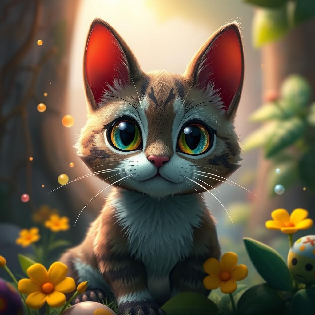 Animal Crossing Cat: Detailed Matte Painting