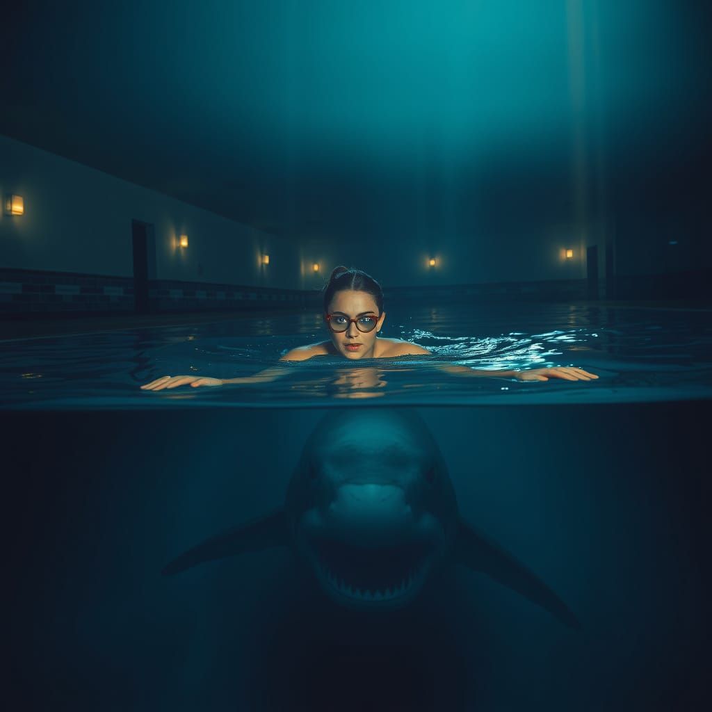 Sinister Depths: A Shark Lurks Beneath the Municipal Pool