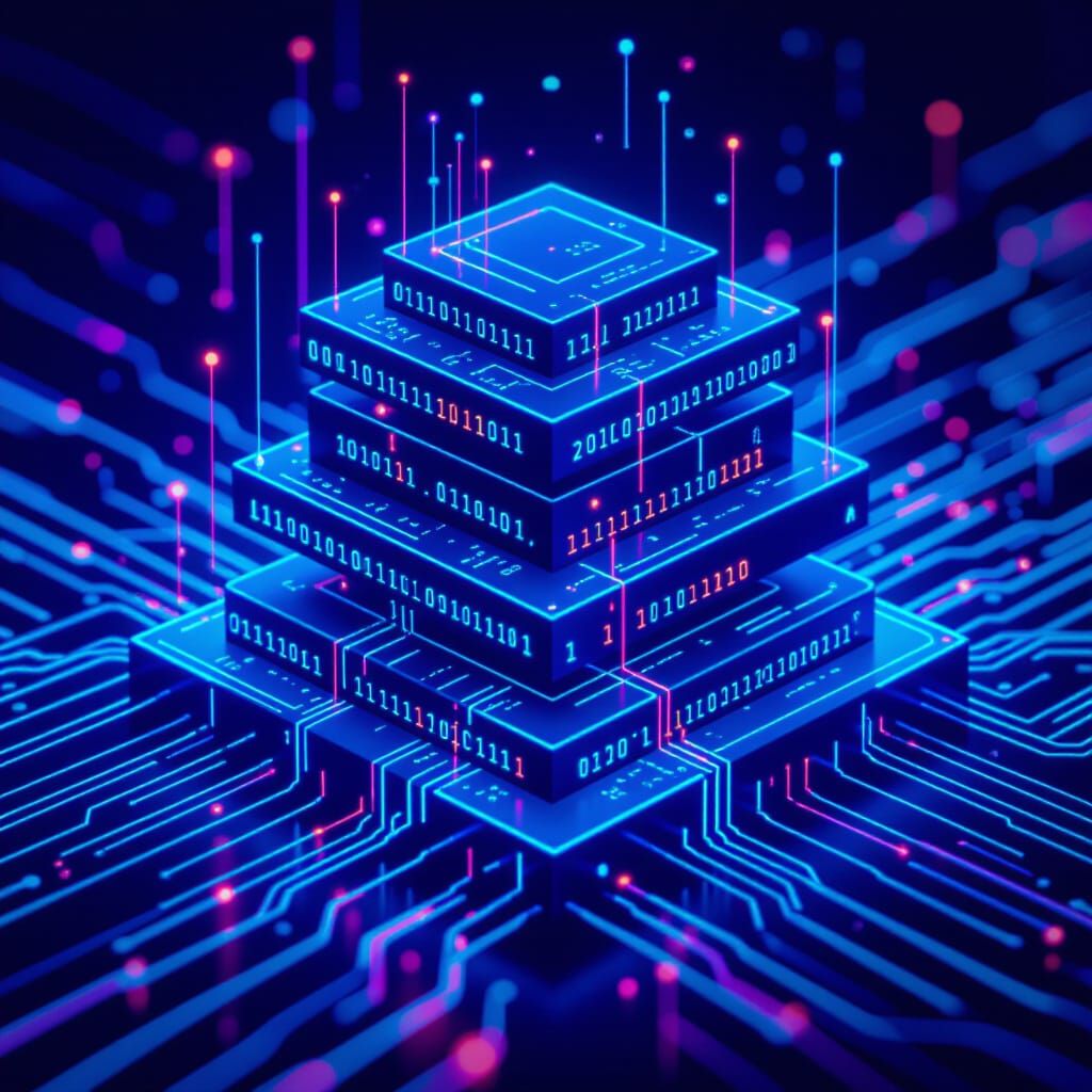 Abstract Code Website Construction In Futuristic Digital Art...