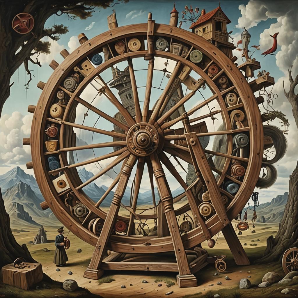 Surreal Spinning Wheel: AI Generated Art