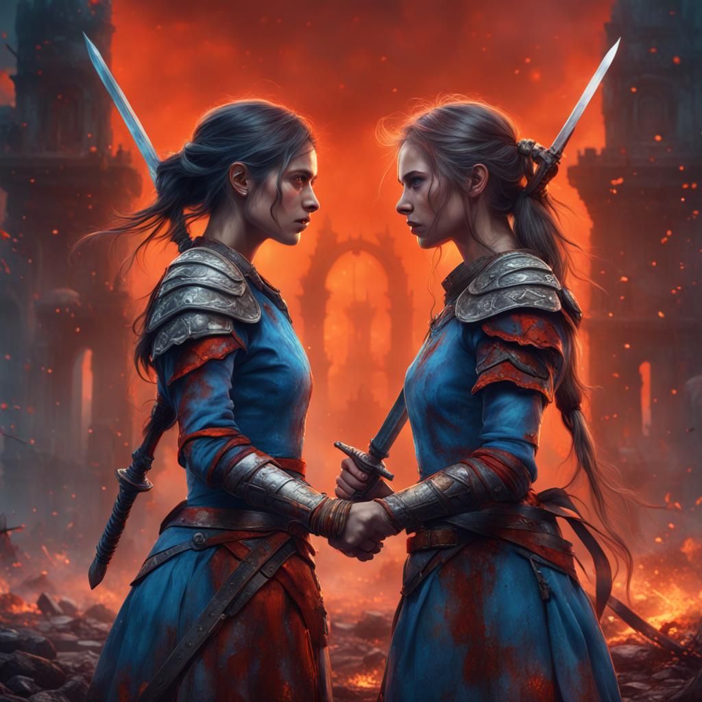 Teenage Warriors Duel on a Bloody Battlefield