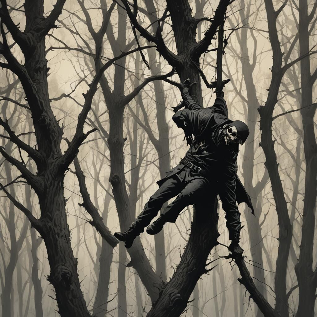 Sinister Figures Hanging Around Trees