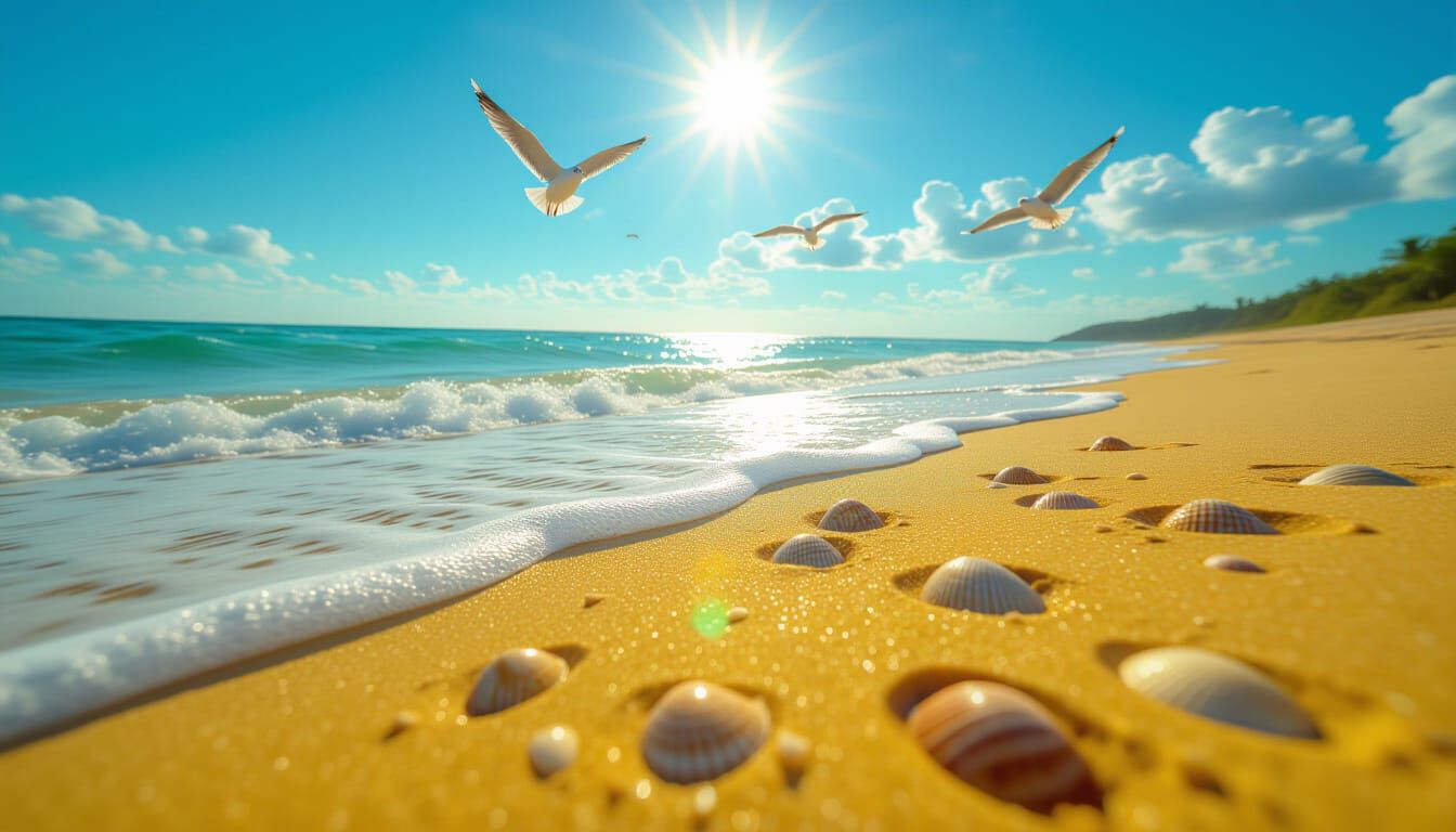 Seashore Bliss: Waves, Sun, and Golden Sands