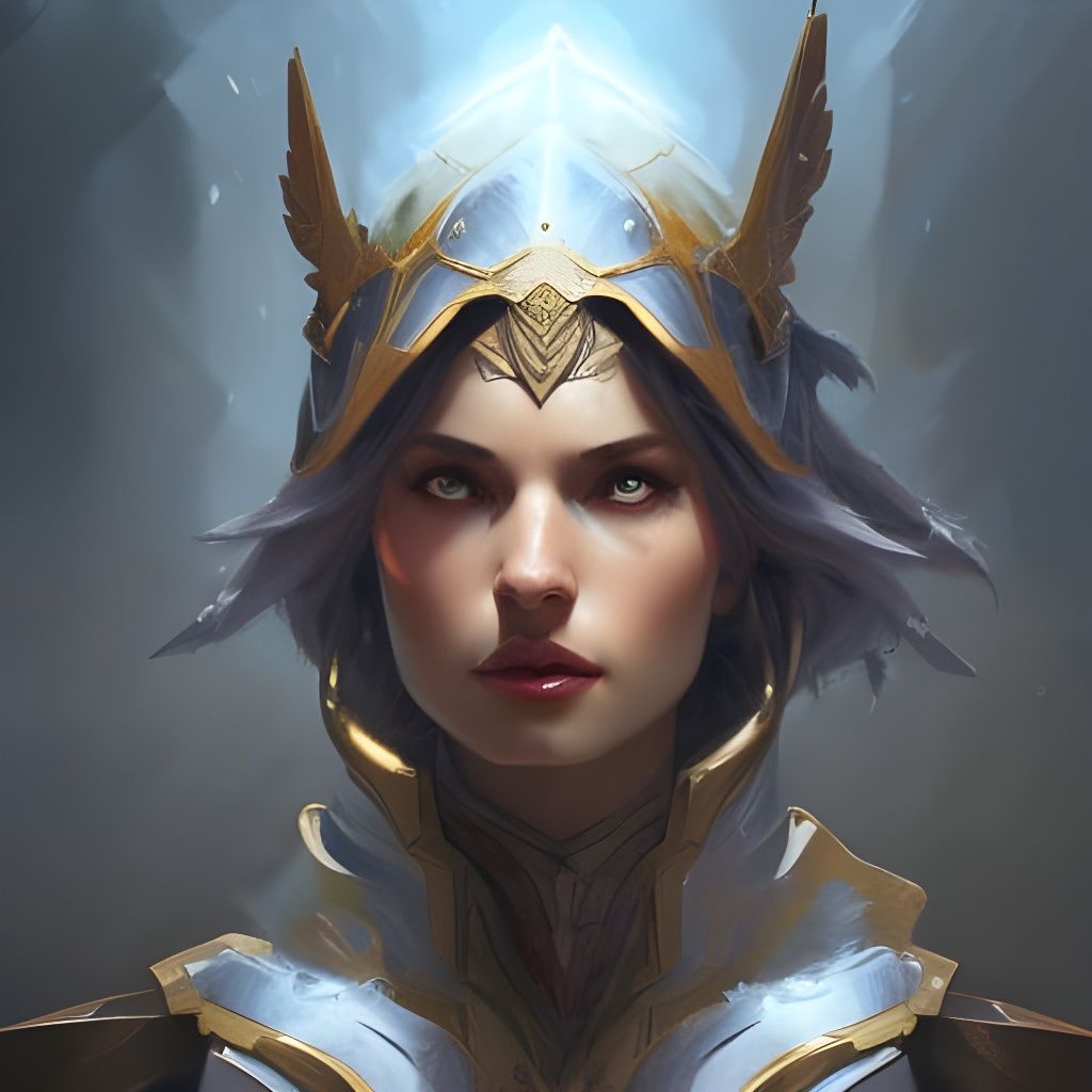Elf Paladin Portrait in Hyperdetailed Style