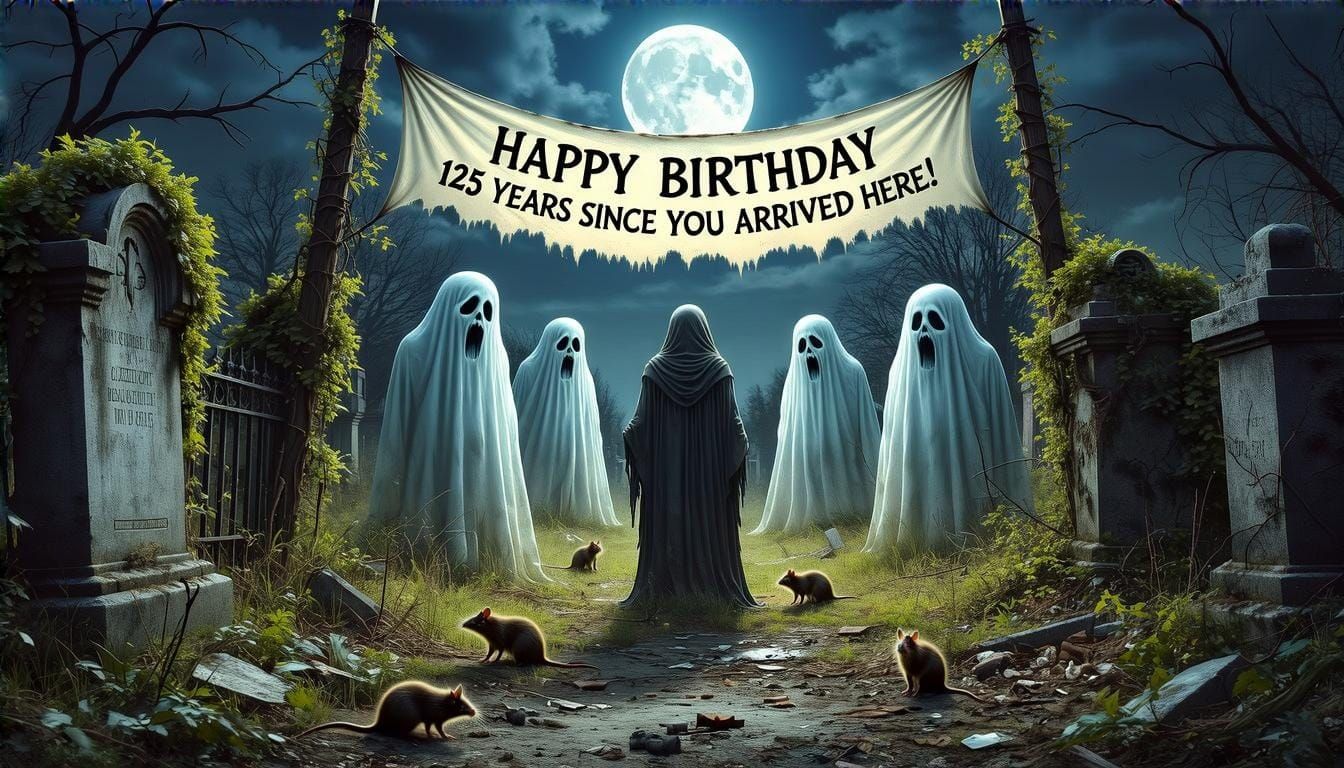 Ghosts Celebrate Birthday In Abandoned Cemetery