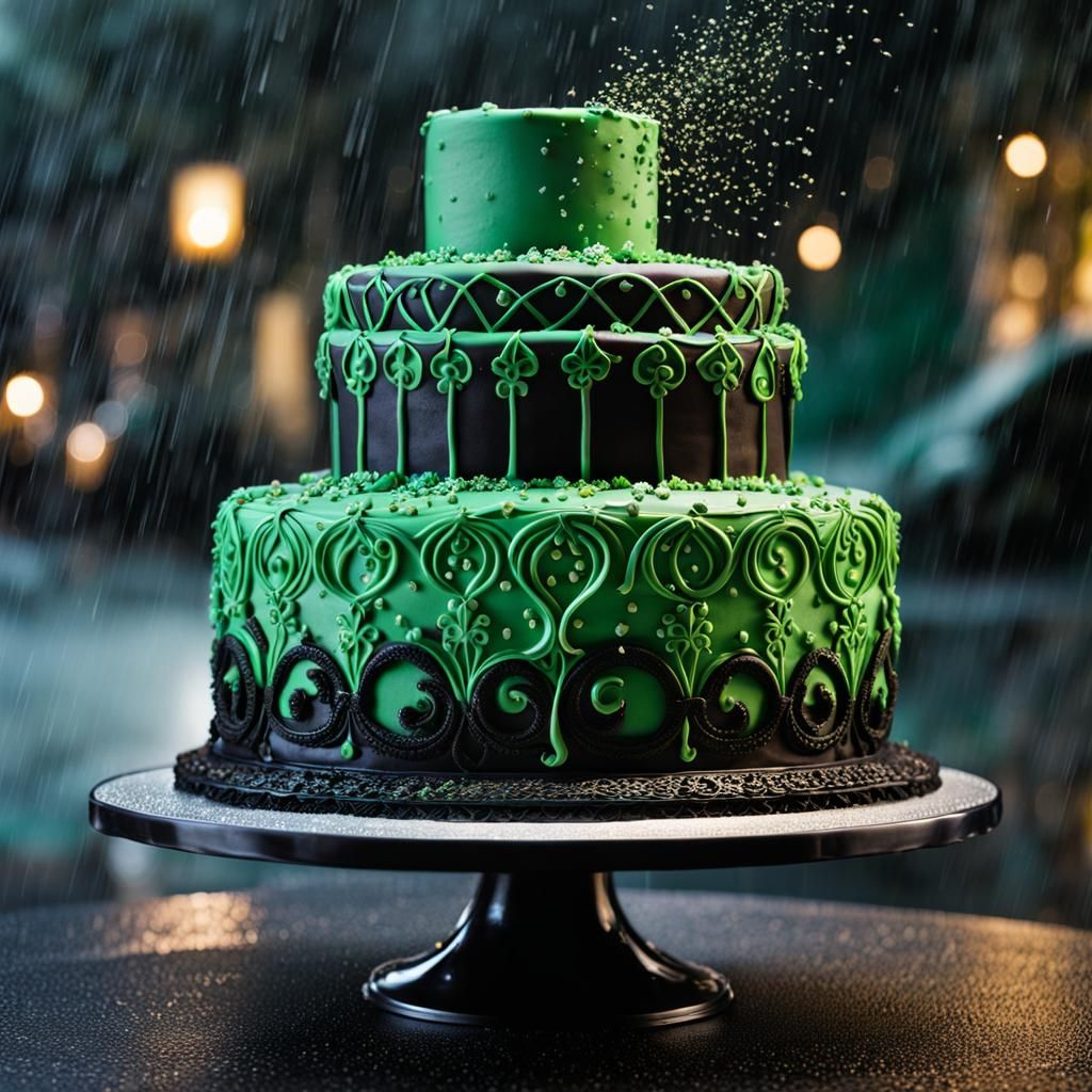 Extravagant Cake in the Rain: Digital Art