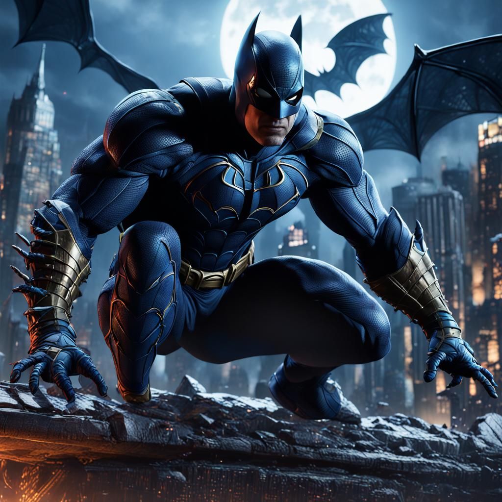 Detailed Matte Painting of Spider Bat Man