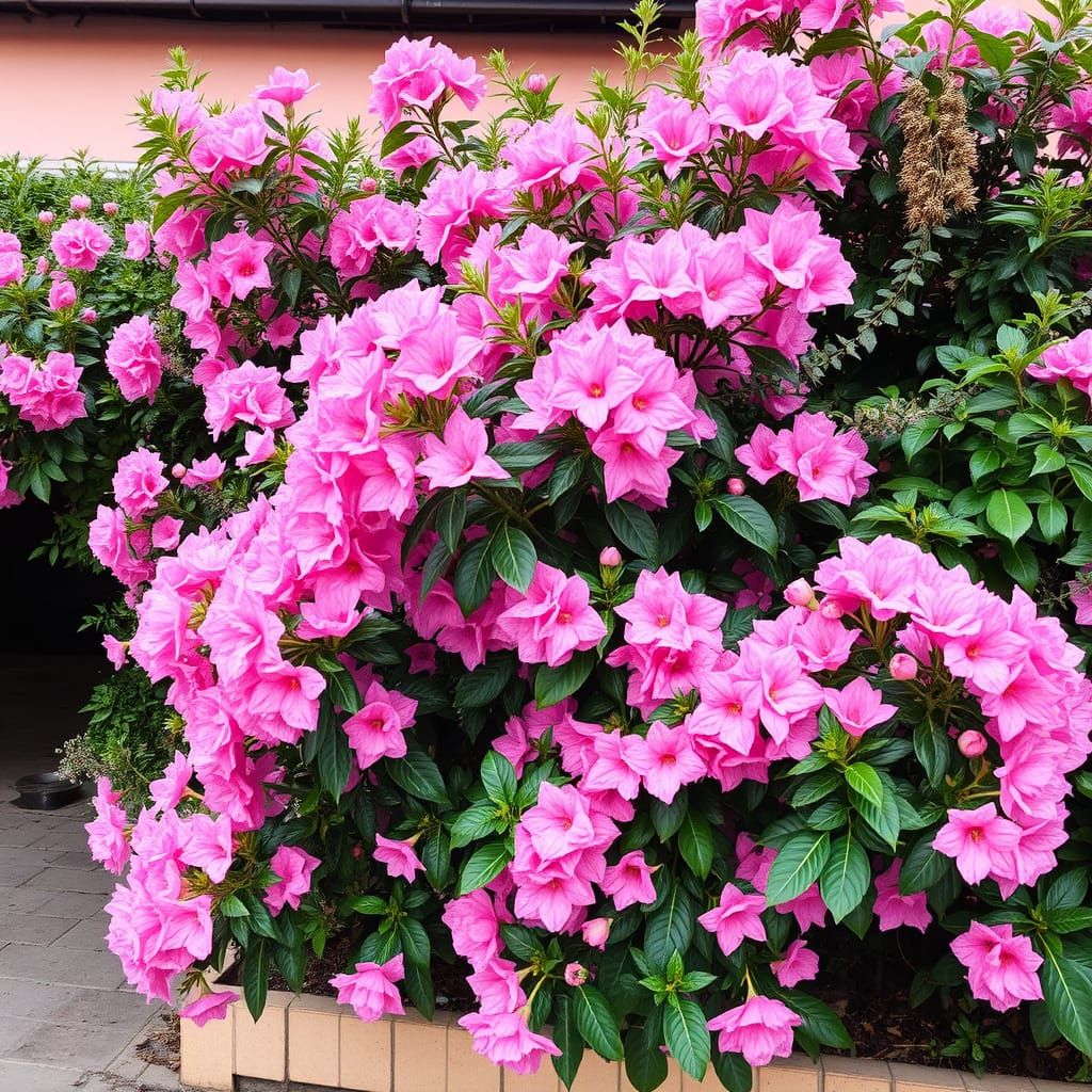 Vibrant Pink Landscape in Soft Pastel Hues