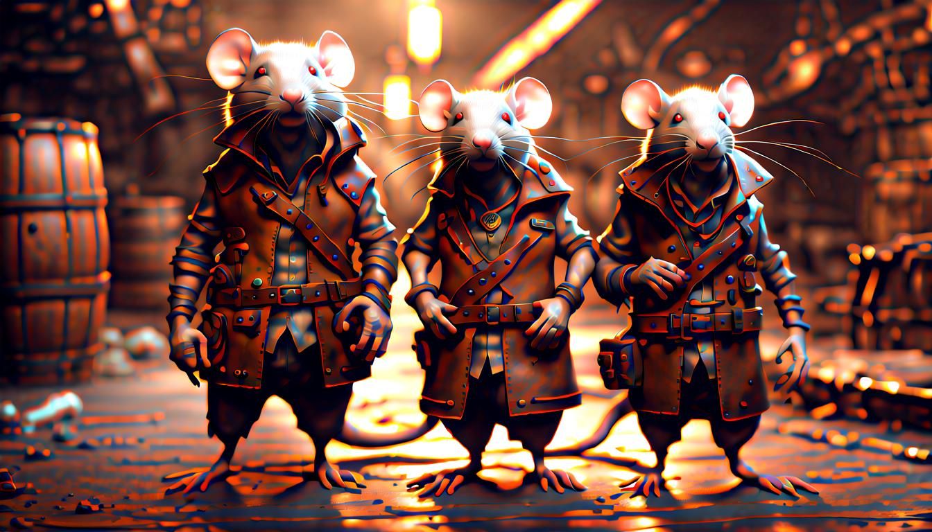 Steampunk Rats Celebrate Friendship in Tavern