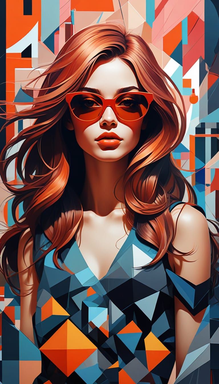 Pop Art Venus in Geometric Fauvism Style