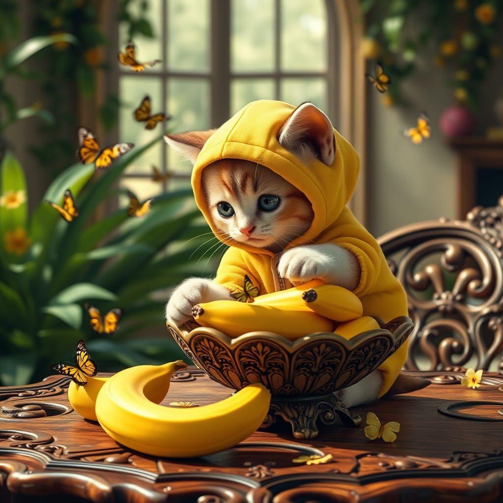 Surreal Whimsy: Banana-Themed Wonderland