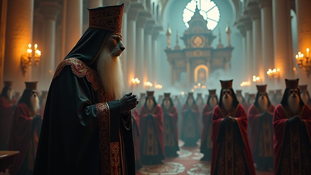 Cats in Orthodox Procession, Dark Fantasy