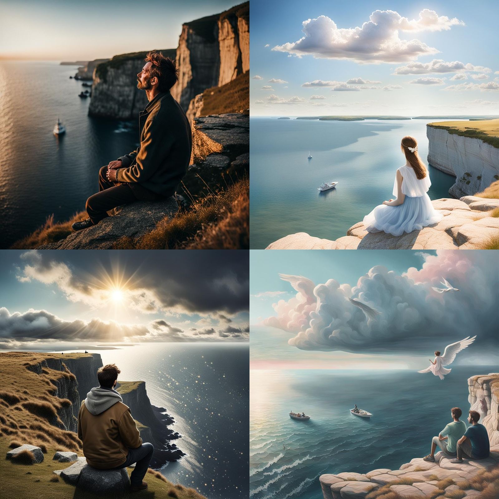 Angelic Vision Over Cliffside Coastline