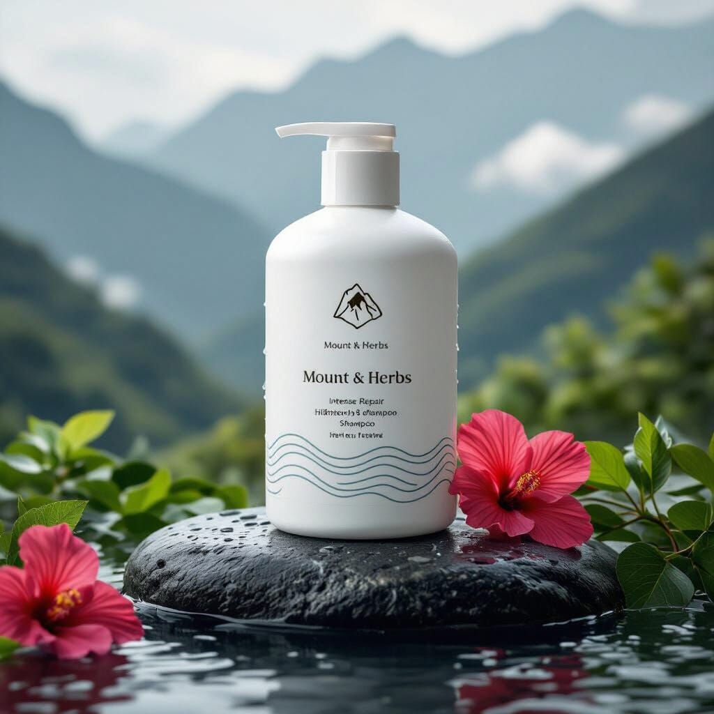 Herbal Shampoo Bottle in Dreamy Anime Style