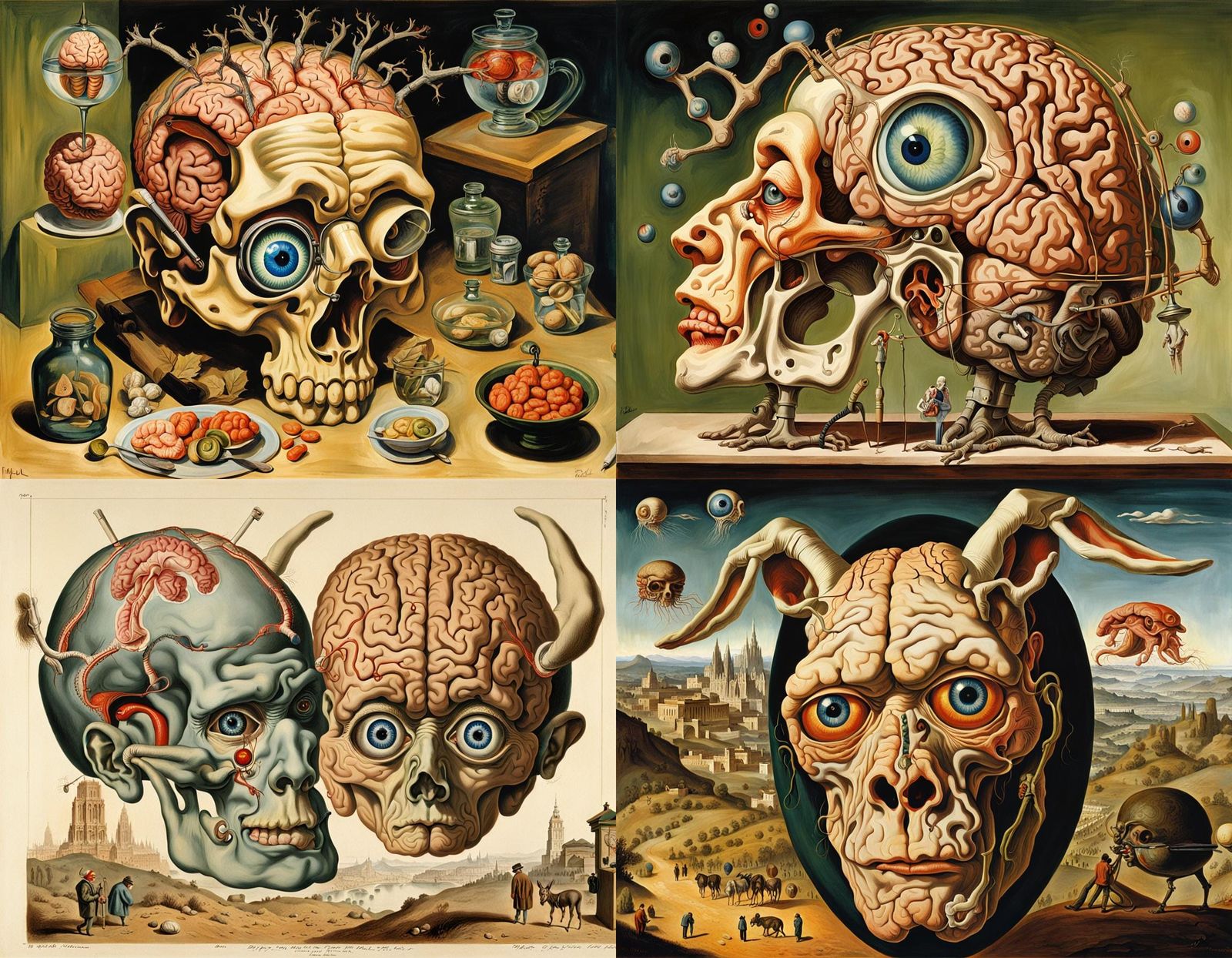 Surreal Anatomical Hybrid in Expressionist Style