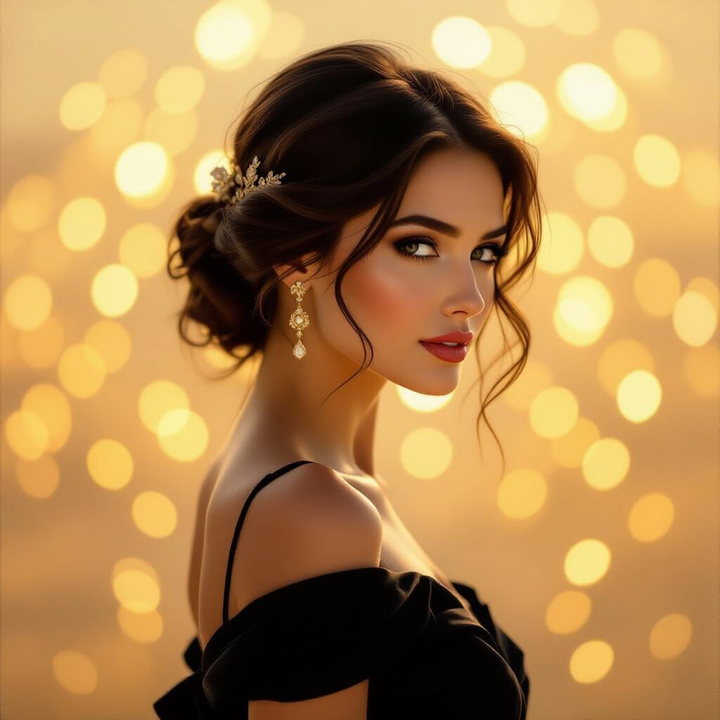 Elegant Woman in Golden Hour Light