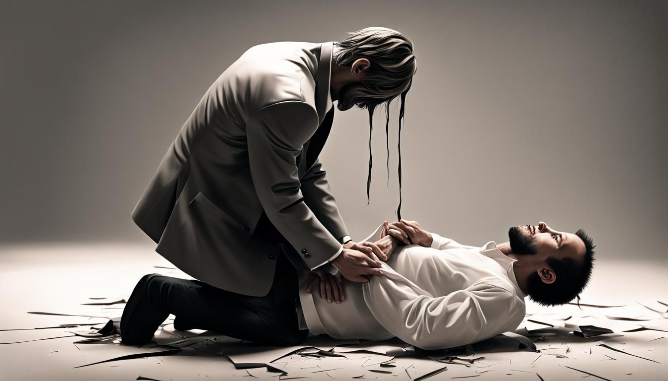 Soul Torn From a Broken Man: Hyperrealistic Image