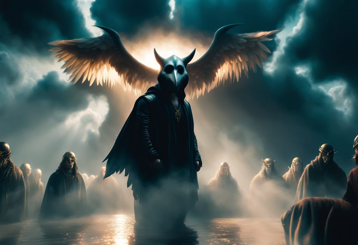 Ethereal Figure in Dreamlike Heavenly Landscape