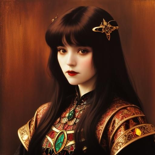 Lily Elsie as Vampire in Art Nouveau Style