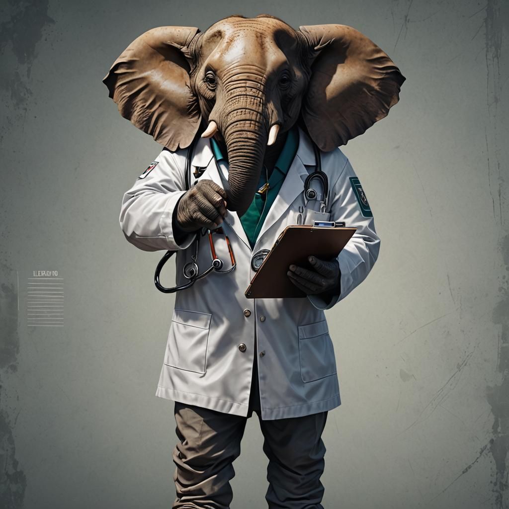 Elephant Doctor in Detailed Matte Painting