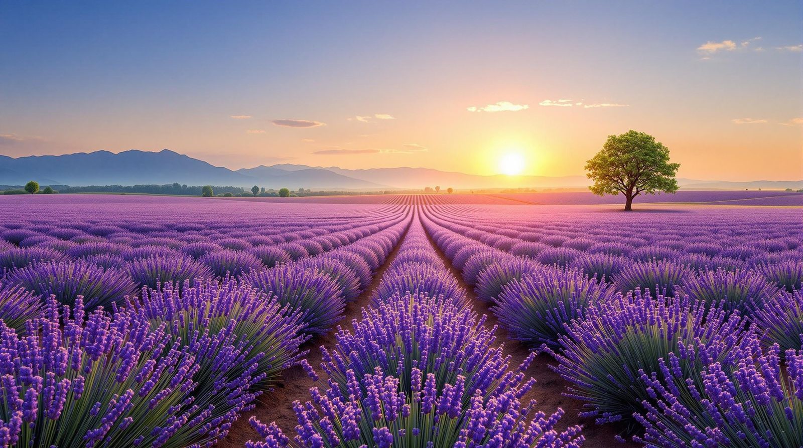 Vast Lavender Fields at Dawn: Breathtaking Photography