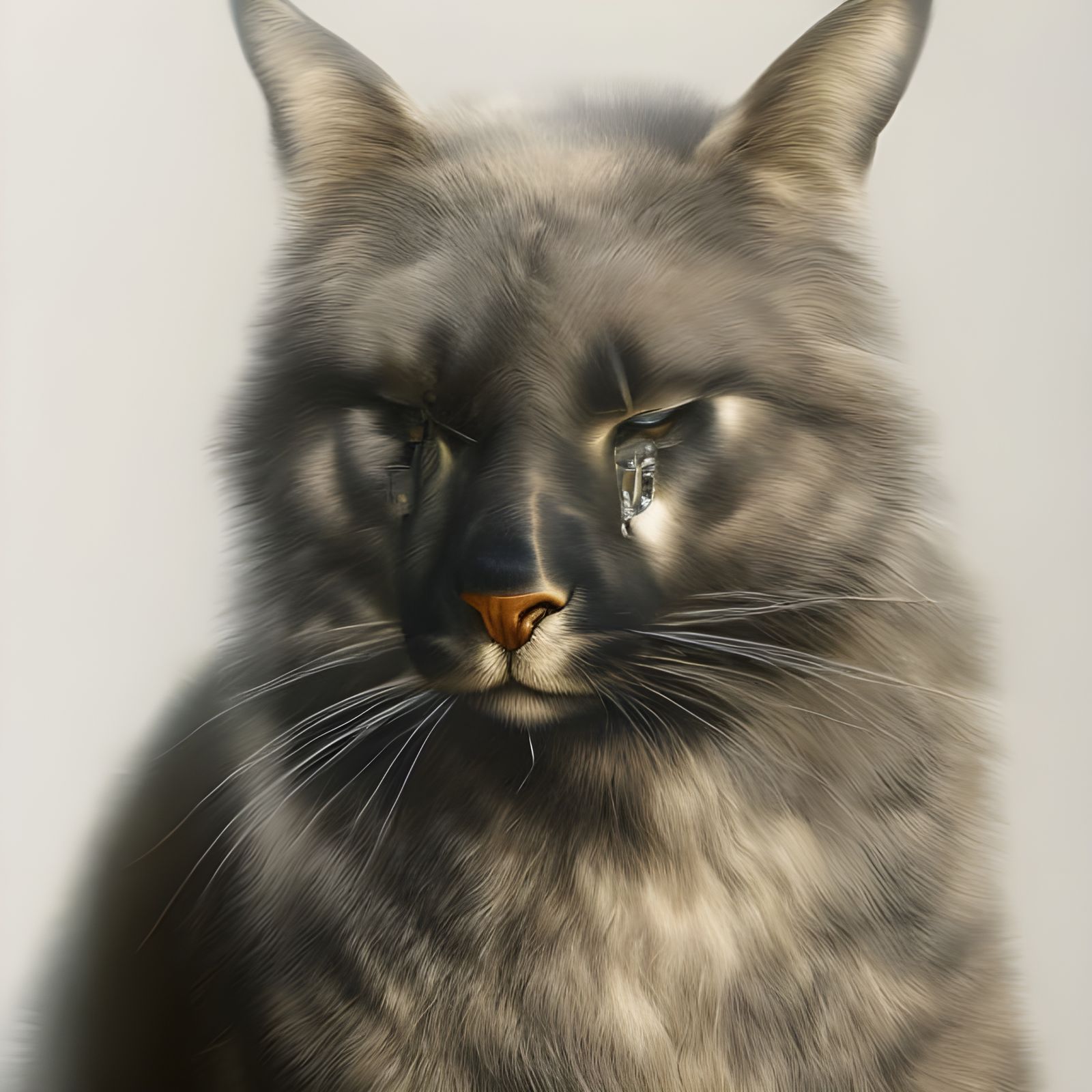 Affectionate Dog and Cat: A Photorealistic Painting