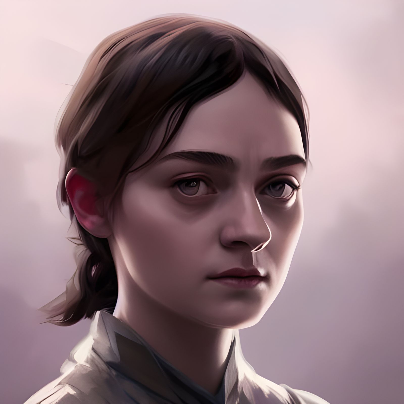 Arya Stark Portrait in Hyperdetailed Digital Art