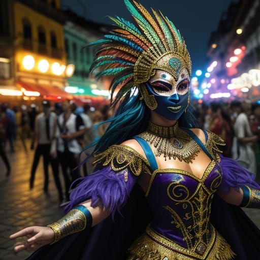 Vibrant Rio Carnival Celebration in Cinematic Style