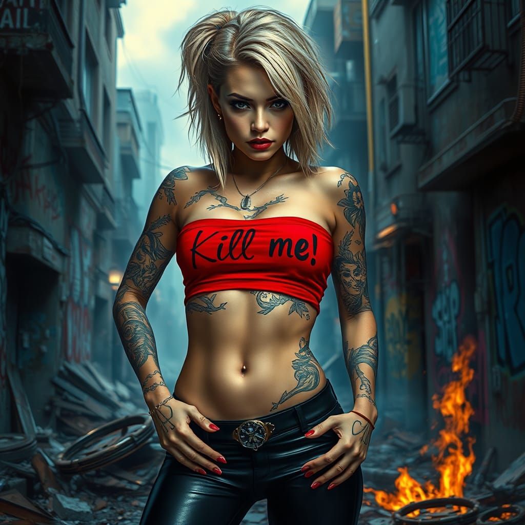 Scenecore Artist in Urban Riot, Matte Painting