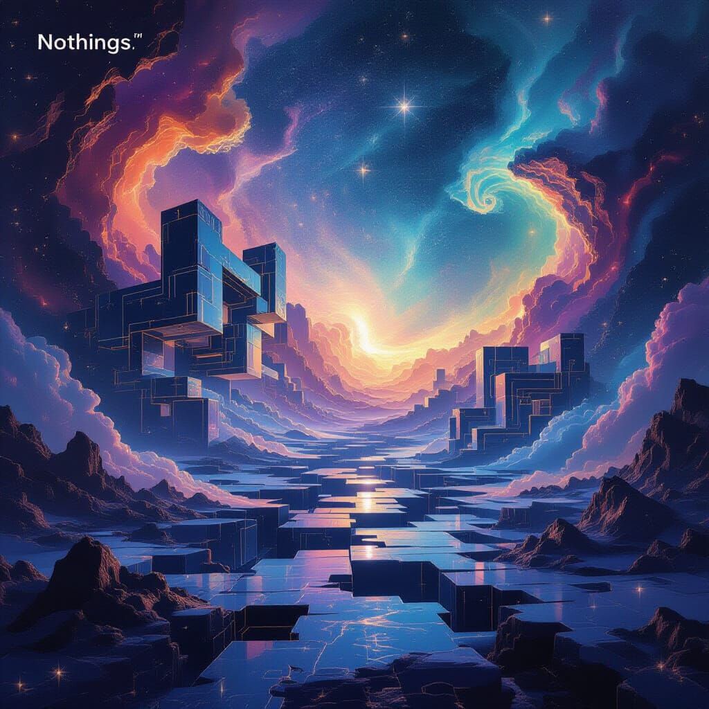 Surreal Cosmic Landscape with Interlocking Structures