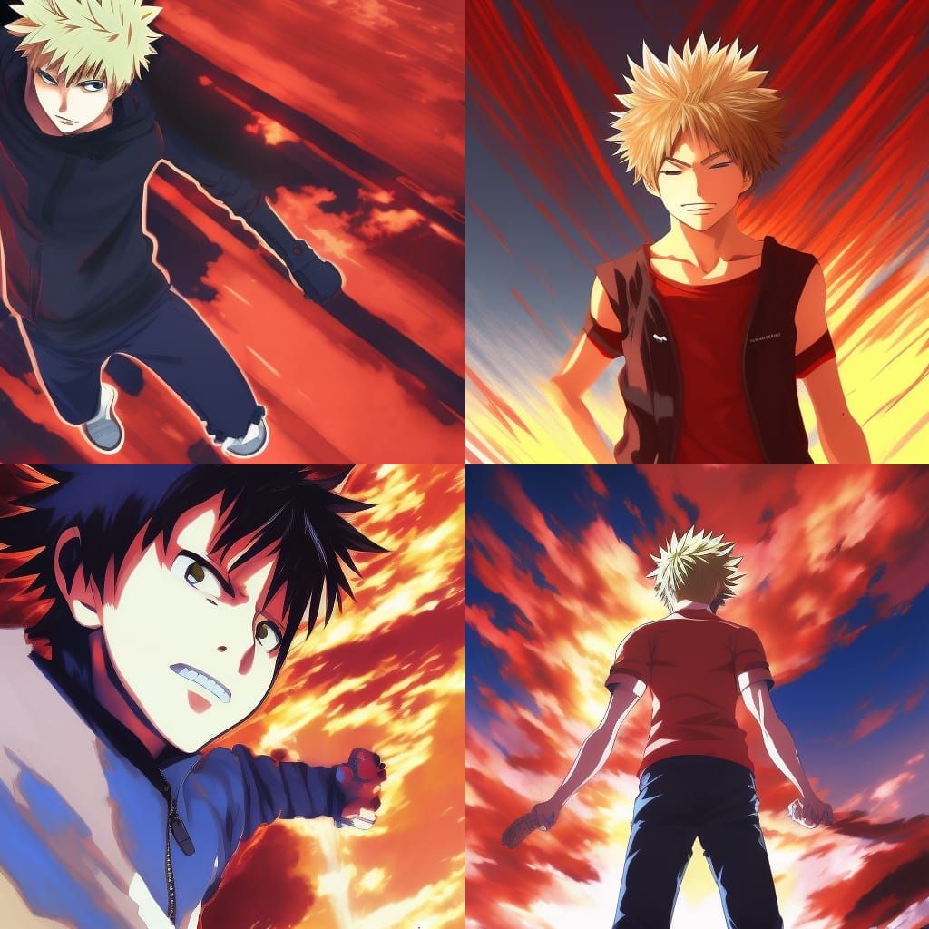 Katsuki Bakugo Anime Key Visual, Ghibli Style