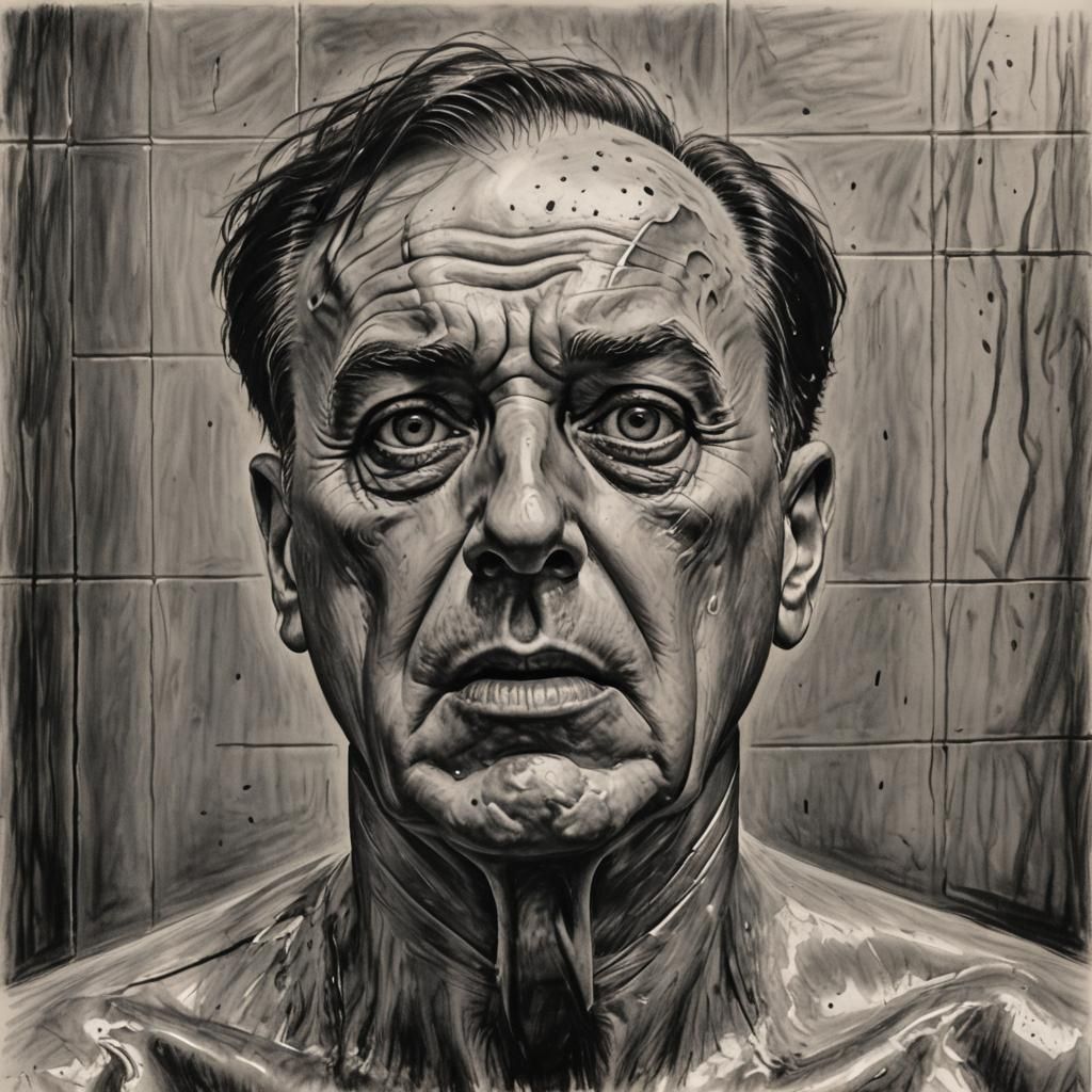 Psycho Shower Scene: A Charcoal Study