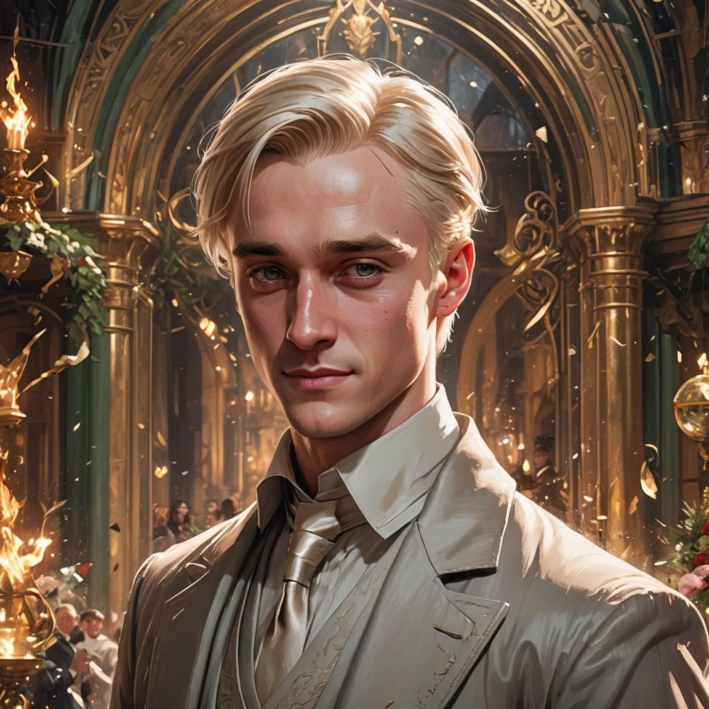 Draco Malfoy at Yule Ball: Art Nouveau Portrait