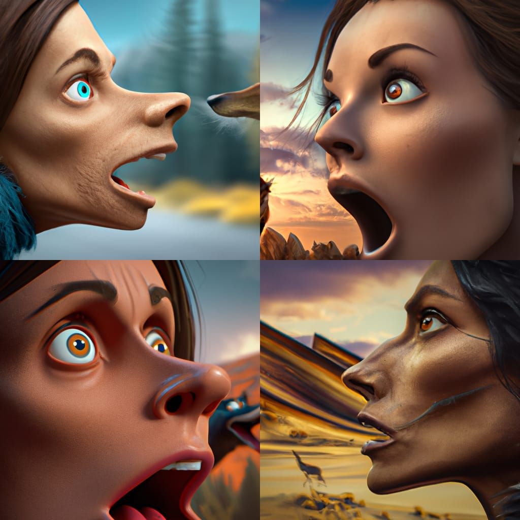 Terrified Woman Transforms into Wile E. Coyote