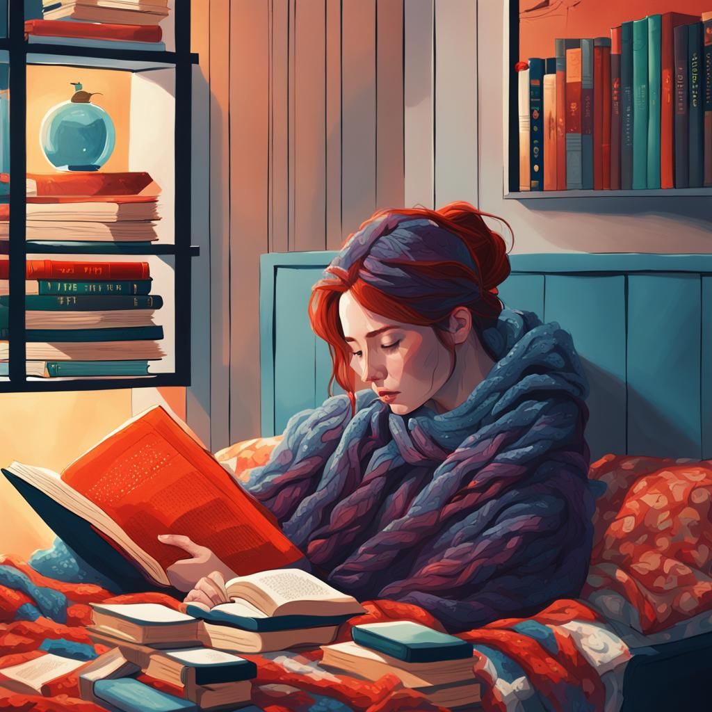 Woman Reading in NYC Apartment: Hyperrealistic Concept Art