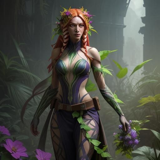 Ahsoka Tano as Poison Ivy: Dark Fantasy Art