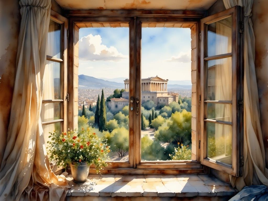 Window with view of Parthenon