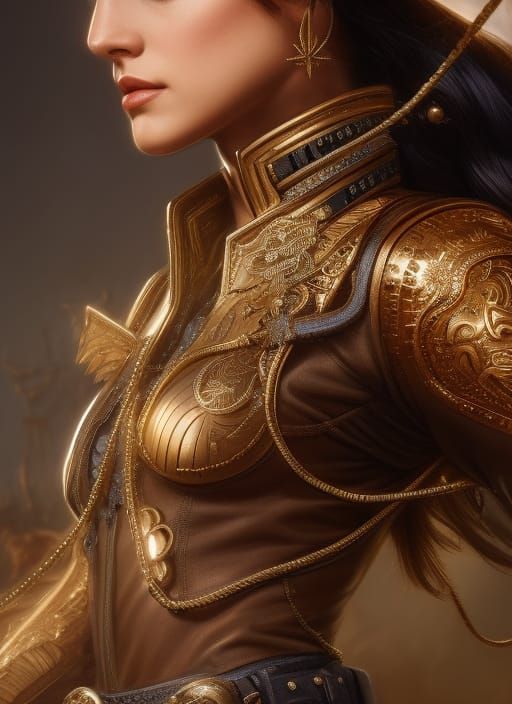 Steampunk Cowgirl Portrait in High Resolution