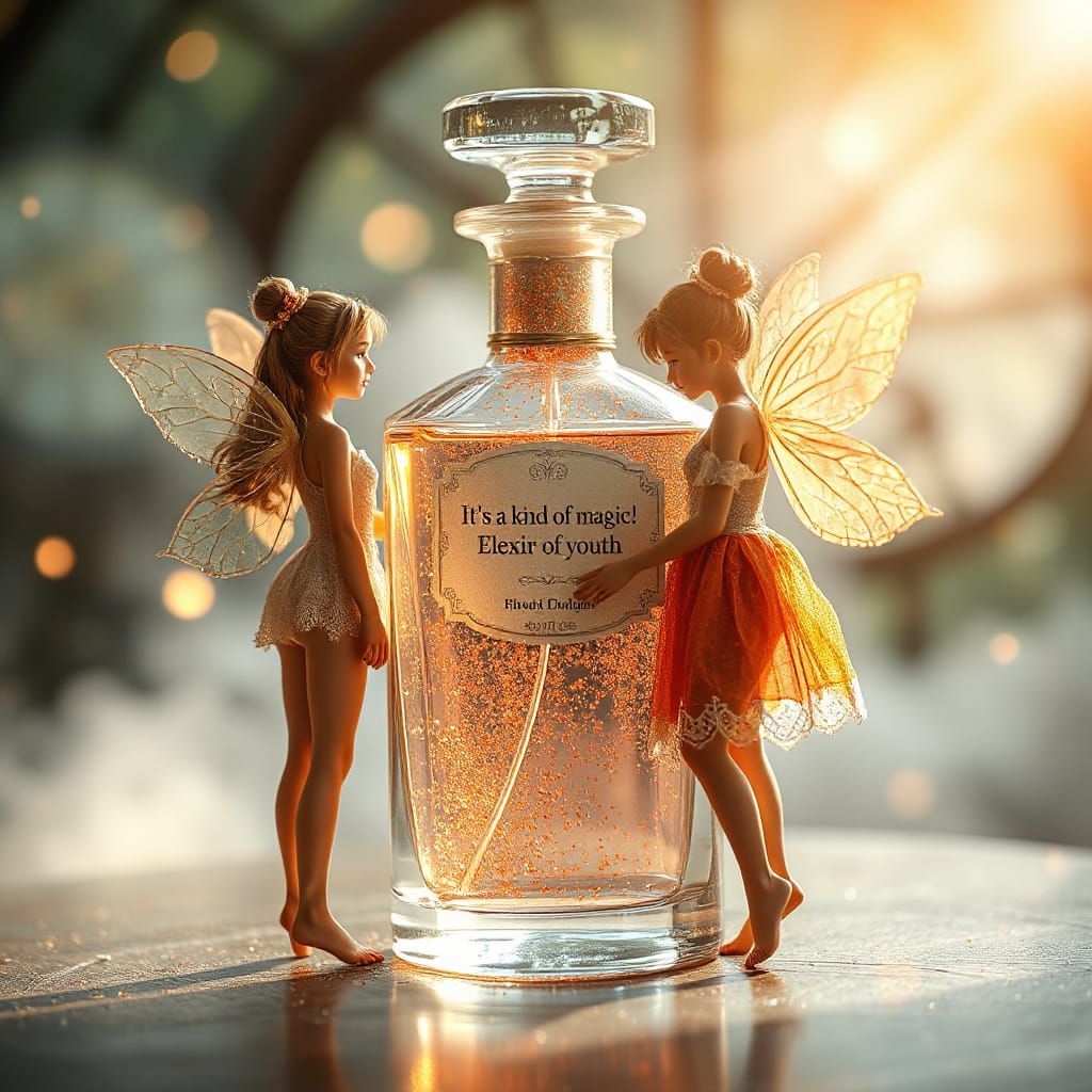 Enchanted Elixir of Youth in Whimsical Steampunk Fantasy